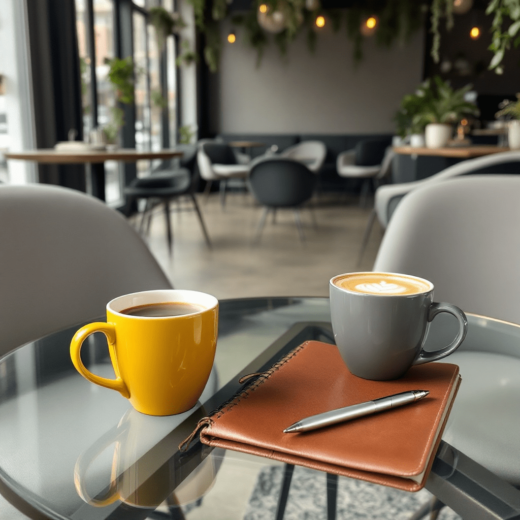empty coffee shop notebook