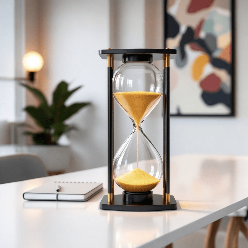 wider egg timer on desk